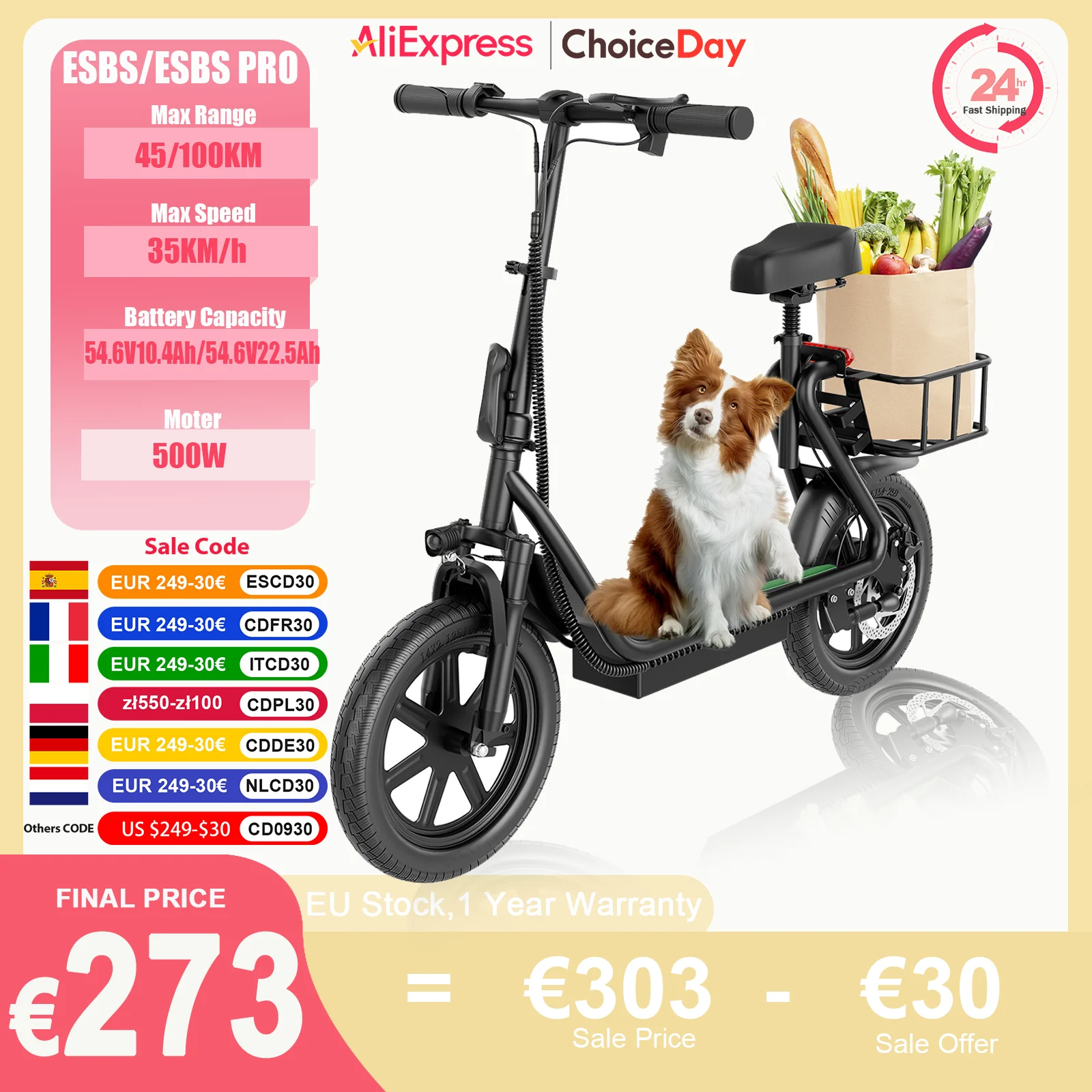 JUICEASE ESBS Pro 500W Electric Scooter - 100KM Range