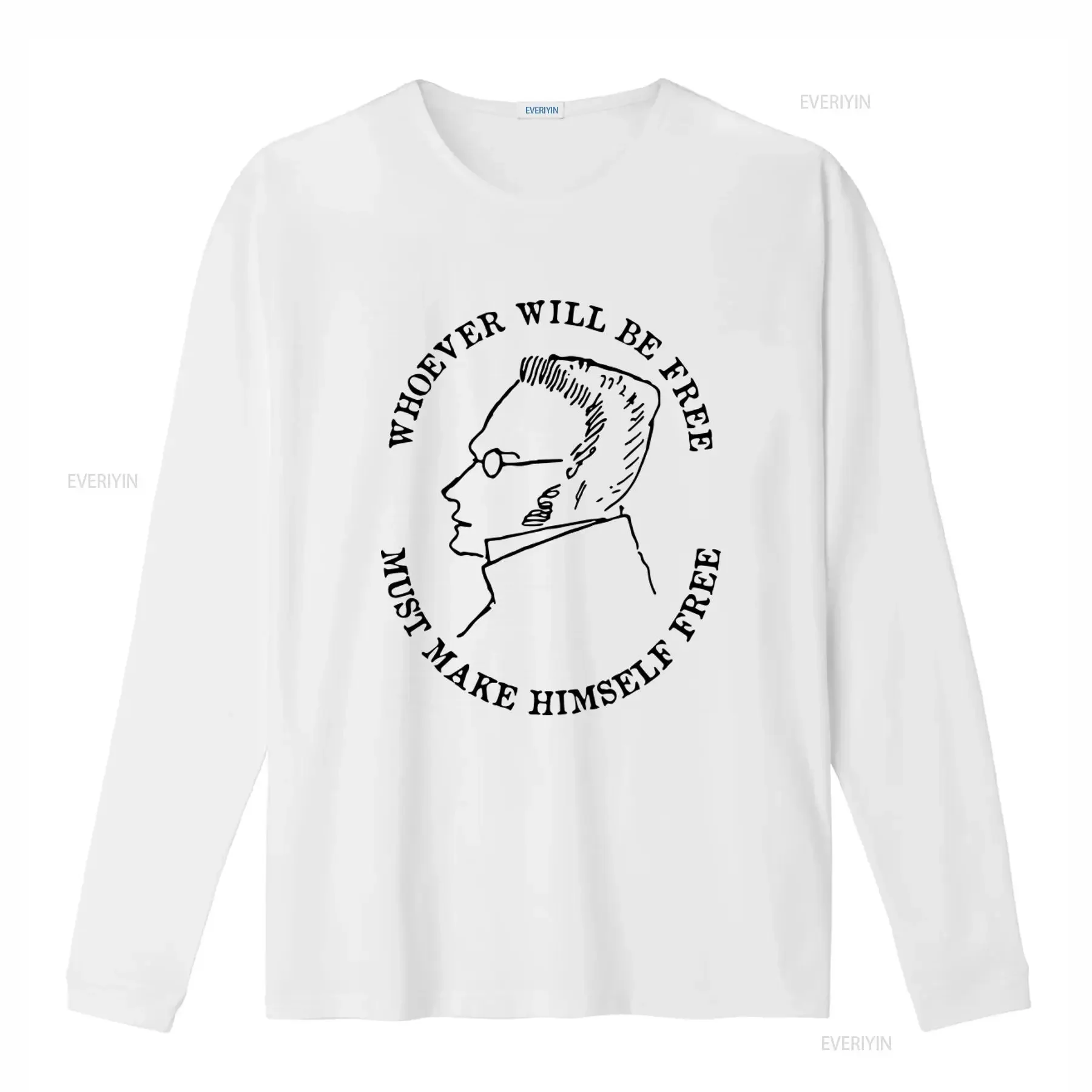 Whoever Will Be Free Must Make Himself Max Stirner Philosopher Anarchist Cotton T Shirt M2009 vintage Washed Casual Slightly