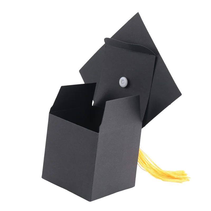 A59E-25 шт., бумажная выпускная шапка «сделай сам», подарочная коробка, коробка для сахара и шоколада для выпускного вечера, кепка для холостяка, шляпа, свадебная конфетка