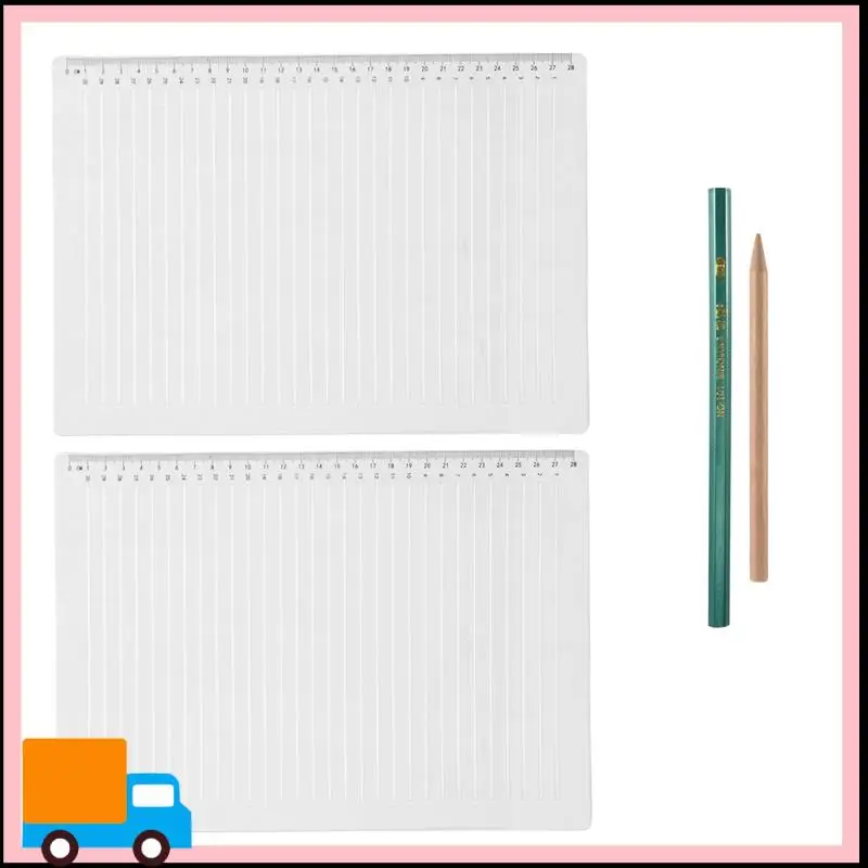 Professional-2 Pcs Plastic Straight Line Stencil Template For Journaling