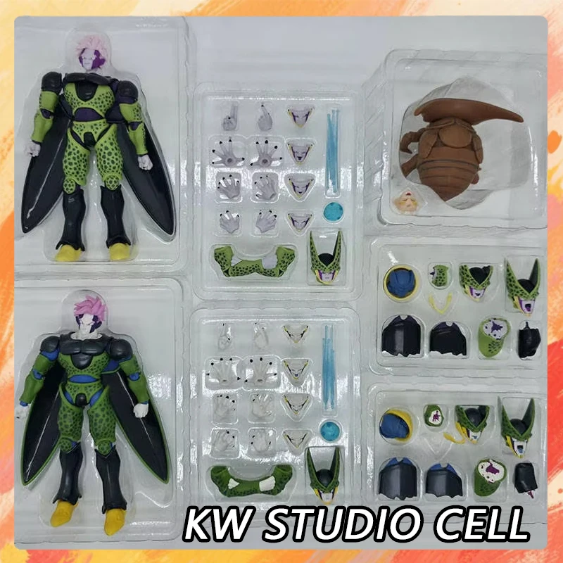 Nova Figura de Ação Dragon Ball Cell Máscara de Monstro Perfeita KW Studio KW006ADX KW006BDX - Boneco de Ação Anime Perfeito para Presente