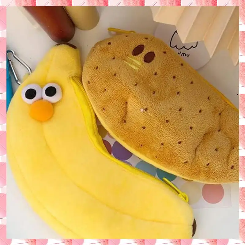 JAJA Creatives Novidade Engraçado Rosto Simulação Comida Frutas Personagem Macio Roupas Recheadas Caixa de Lápis