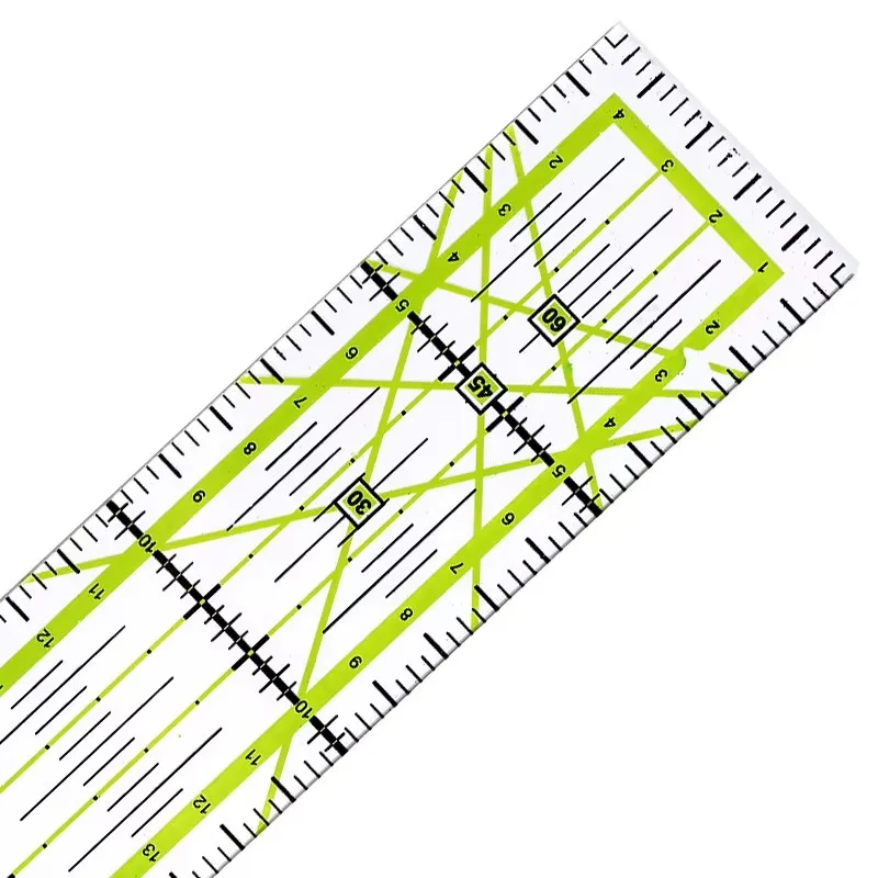 Règle de Patchwork en Acrylique Vert Coloré, Carré/Rectangle, Outils d'Artisanat de Vêtements pour Bricolage, Couture, Outils de Mesure, Dessin