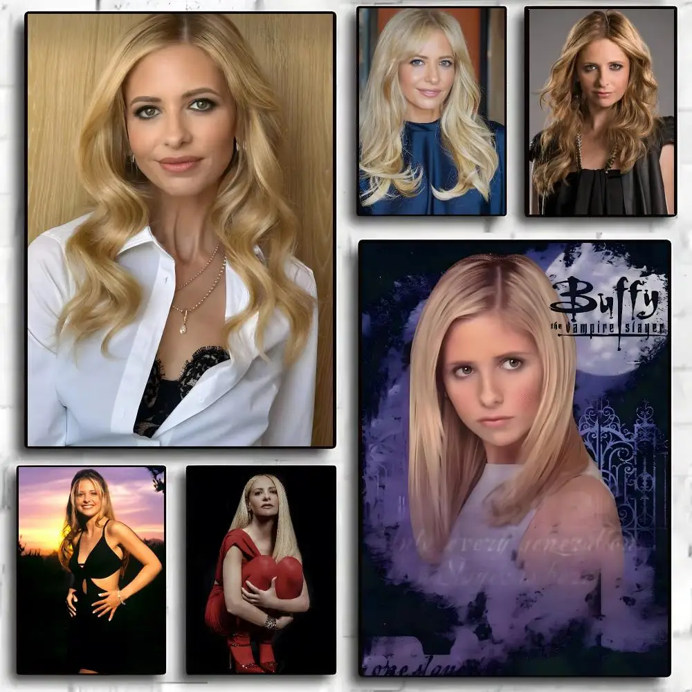 Sarah Michelle Gellar Actor Classic Portrait Poster Living Room Bedroom Party Bar Decor Moisture-proof Art Wall Painting