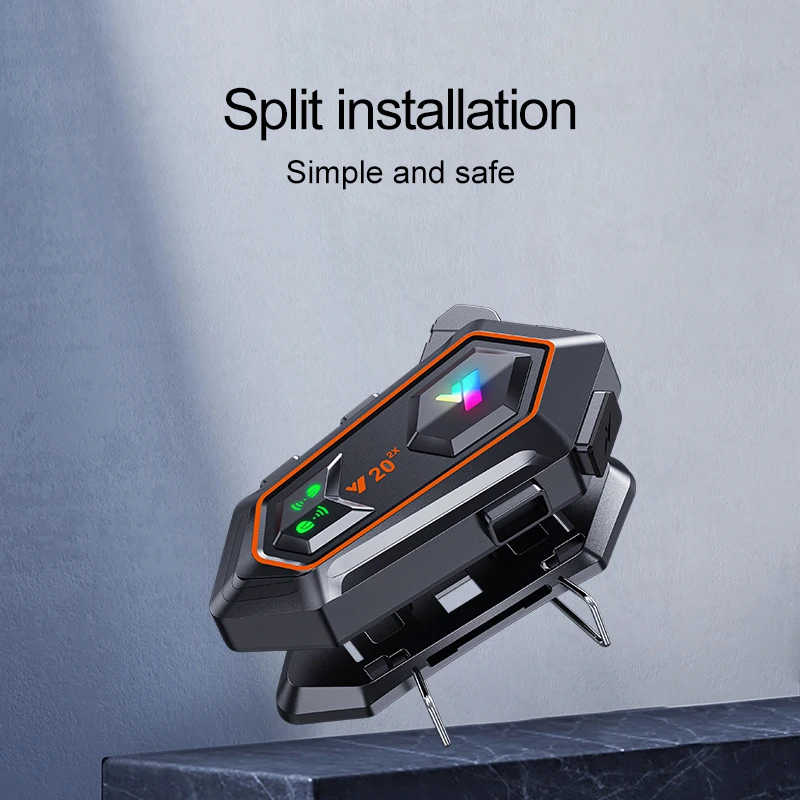 Motorcycle BT Intercom Helmet Headset 2 Riders 1000m Noise Cancellation Y20 2X