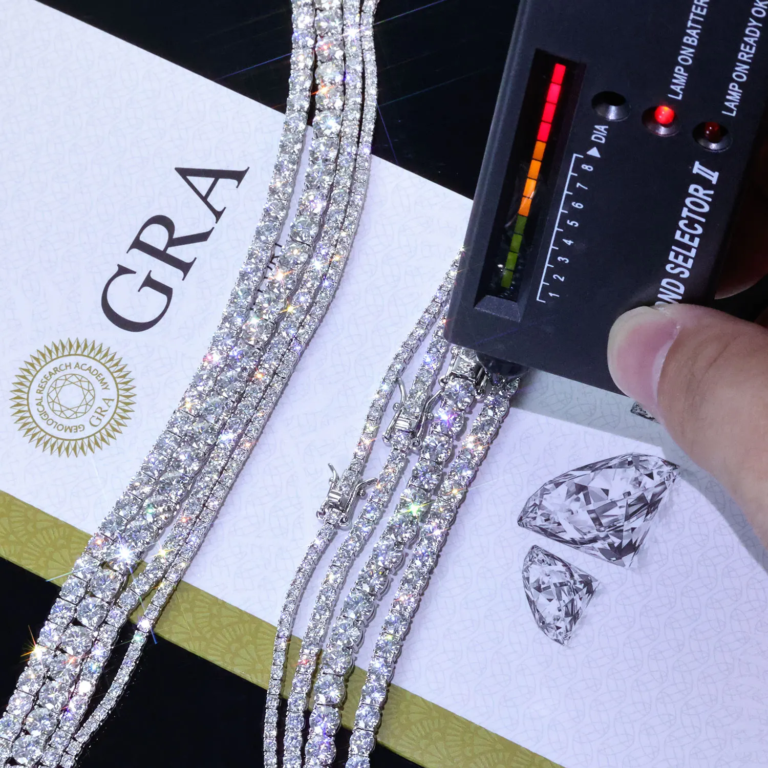 

ESKEEM 925 Silver VVS Moissanite Tennis Bracelet 2/3/4/5 MM Iced Out Diamond Tennis Chain Pass GRA Diamond Test In Stock