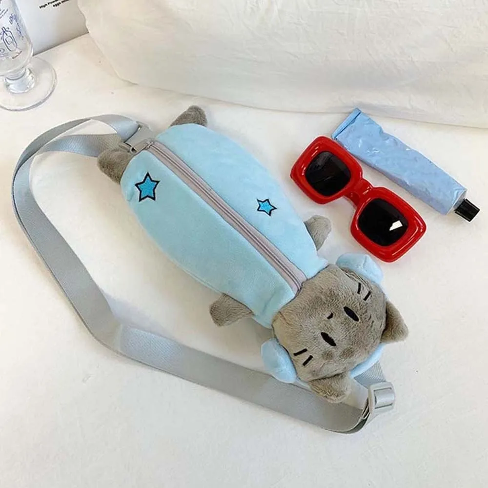 Милая гарнитура с котом, сумка через плечо, кошелек, большая вместительная сумка на плечо с героями мультфильмов, синяя плюшевая сумка для канцелярских принадлежностей в японском стиле для девочек