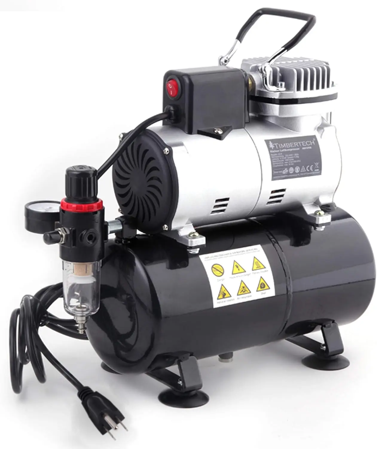 

Oil-Free Mini Airbrush Compressor with Cooling Fan, 3L Tank, Regulator for Hobby & Art
