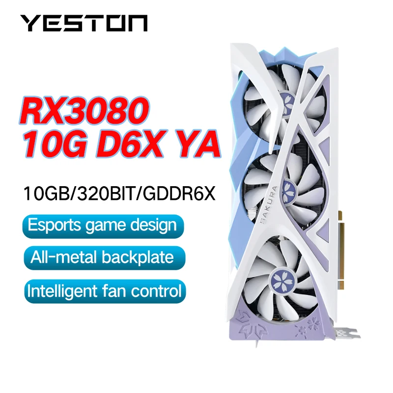 

YESTON RTX 3080 RTX3080 10GB D6X YA Graphics Card PCI-E 4.0 X16 320Bit 8NM 8Pin+8Pin GDDR6X Video Cards placa de video