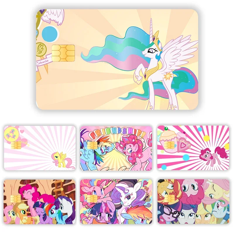 Kawaii Pony Pauli Baby Pvc Rainbow Pony Waterproof Anime Film Tape Skin for Debit Card Sticker Decal Gift