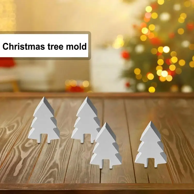 

Christmas Tree Silicone Mold Small Tree Candle Mold For Candle Making 4 Cavities Art Craft Epoxy Resin Mold Christmas Candle