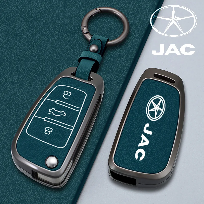

Metal Car Folding Key Case Cover For JAC A13 A13RS Refine M3 V7 T6 Pickup For JAC fritson t8 Protector Keychain Accessories