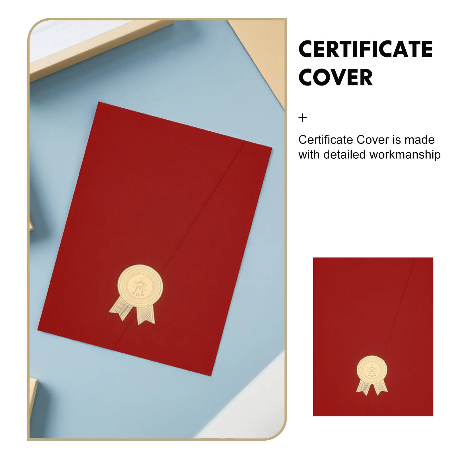 Stylish Paper Certificate Protector Cover Diploma Holder for Graduation Certificates Citizenship Documents Business Awards