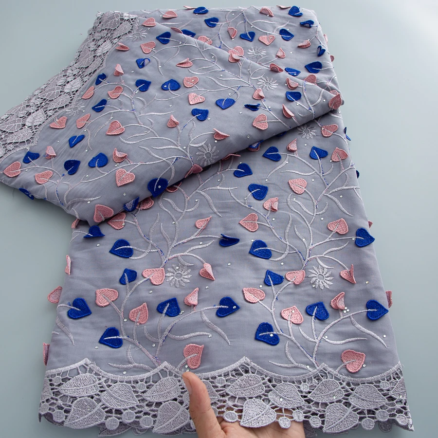 Nigerian Embroidery Cotton Lace Fabric High Quality 3D Flower Embroidered 2026 African Swiss Voile Lace Fabric for Women Dress view 5