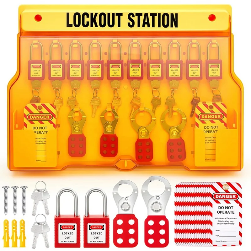 

Lockout Tagout Kits, Lockout Tagout Station with Loto Devices for Industrial, Electric Power, Machinery