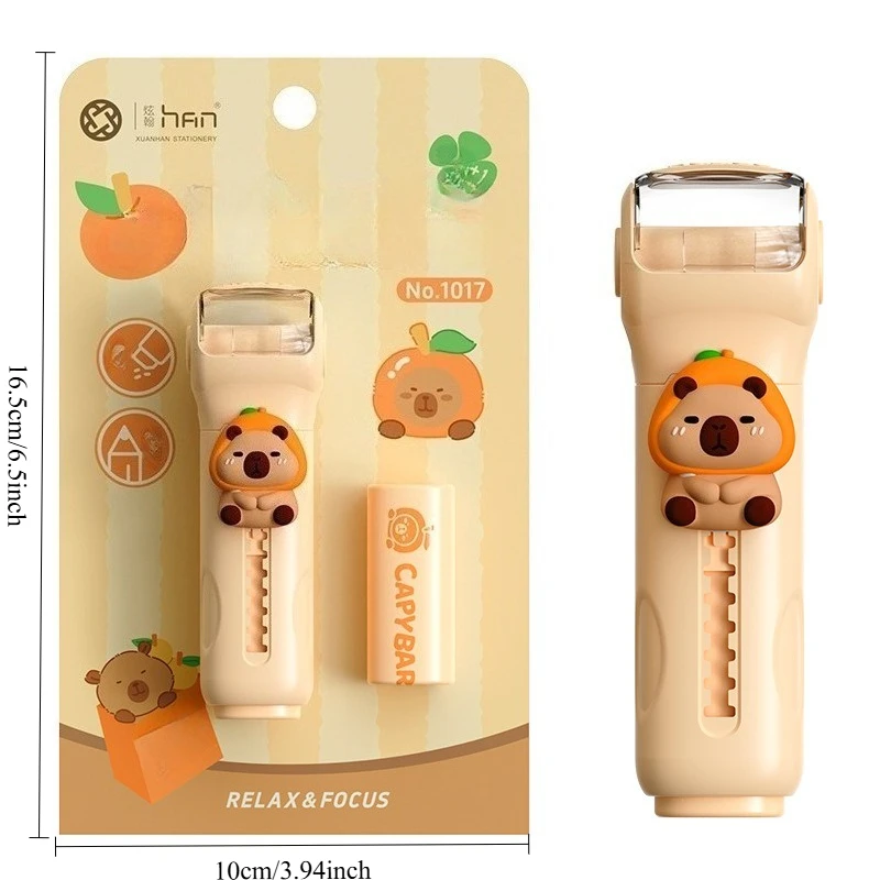 2-in-1 Capybara Eraser Replaceable Core Multifunctional Pencil Sharpener School Stationery Replaceable Core Eraser