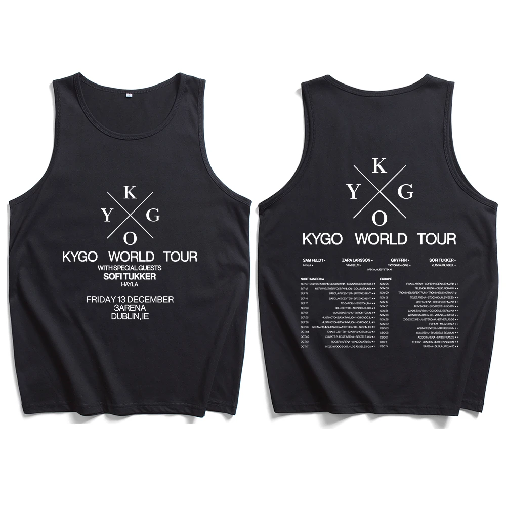 

Мужская и женская майка Kygo World Tour, уличная футболка, топы для фанатов, подарок, 2024