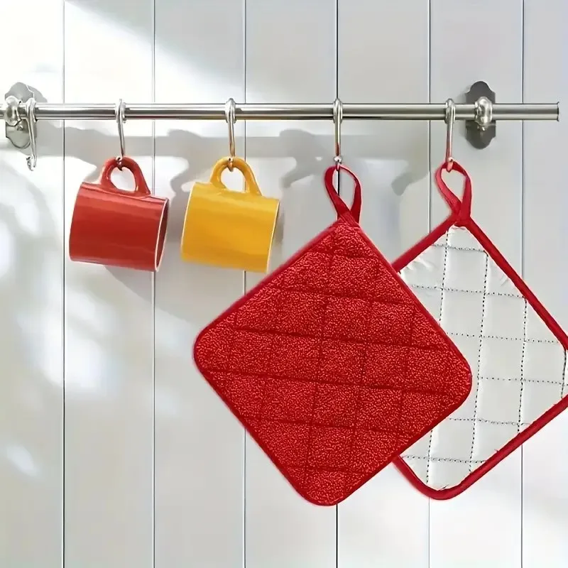 

4PCS Heat Resistant Towel Pot Holders - Cotton Non-slip Mat For Kitchen And Baking