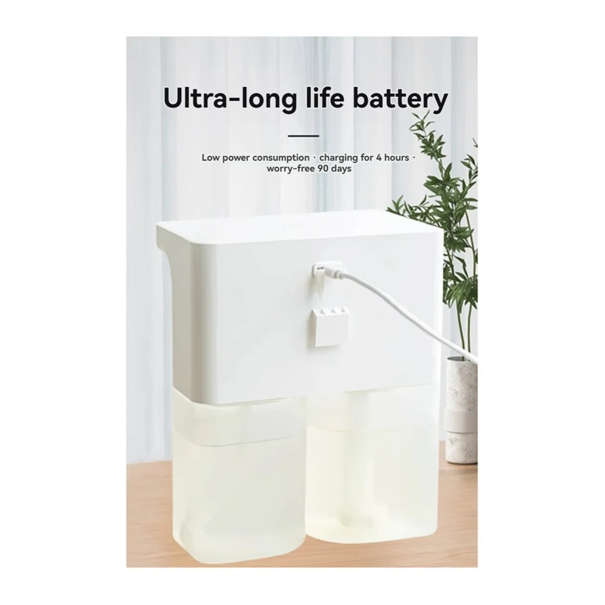 

ABFA 300ML Automatic Sensor Double Soap Dispenser USB Charging Soap Dispenser 3 Level Adjustable Wall Mount for Bathroom,A
