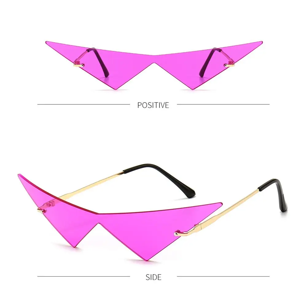 Clear Fashion Ocean Lens Oversized Rimless Sunglasses Women Triangle Sunglasses Sun Glasses Eyewear