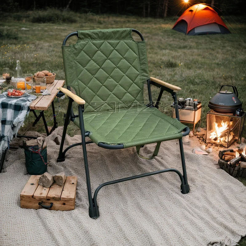 Outdoor Portable Folding Camping Chair Beach Picnic Leisure Backrest Chair Durable Oxford Cloth Material Heavy Duty 180kg