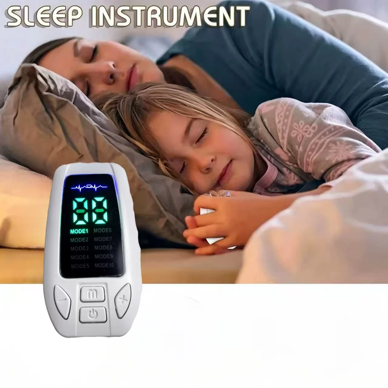 CES Therapy Ear Clip Stimulator for Insomnia Anxiety, Electronic Acupuncture Apparatus Pulse Device Depression Relief Home