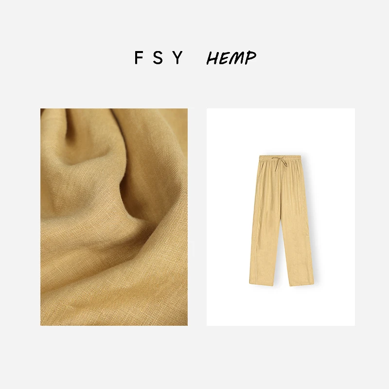 

High Waist Dstring Han Haax Casual Pants Women's Summer Faion Drapey Loose Fit Straight Leg Pants Breathable Skin-Fri...