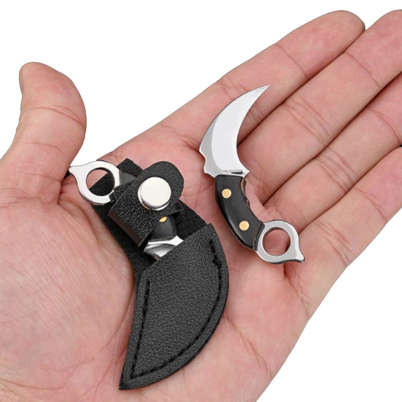 Multi EDC Werkzeug Holz Griff Keychain Tasche Messer Edelstahl Camping Kleine Mini Tragbare Messer Schäler Feste Klinge