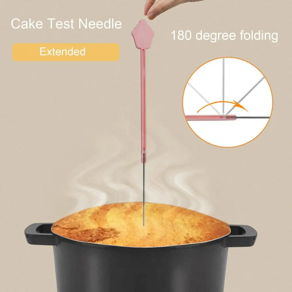 Kitchen Tool for Testing Cakes Foldable Cake Tester Stainless Steel Stick Baking Doneness Tester for Cake Pasta Bread Sugar Stir