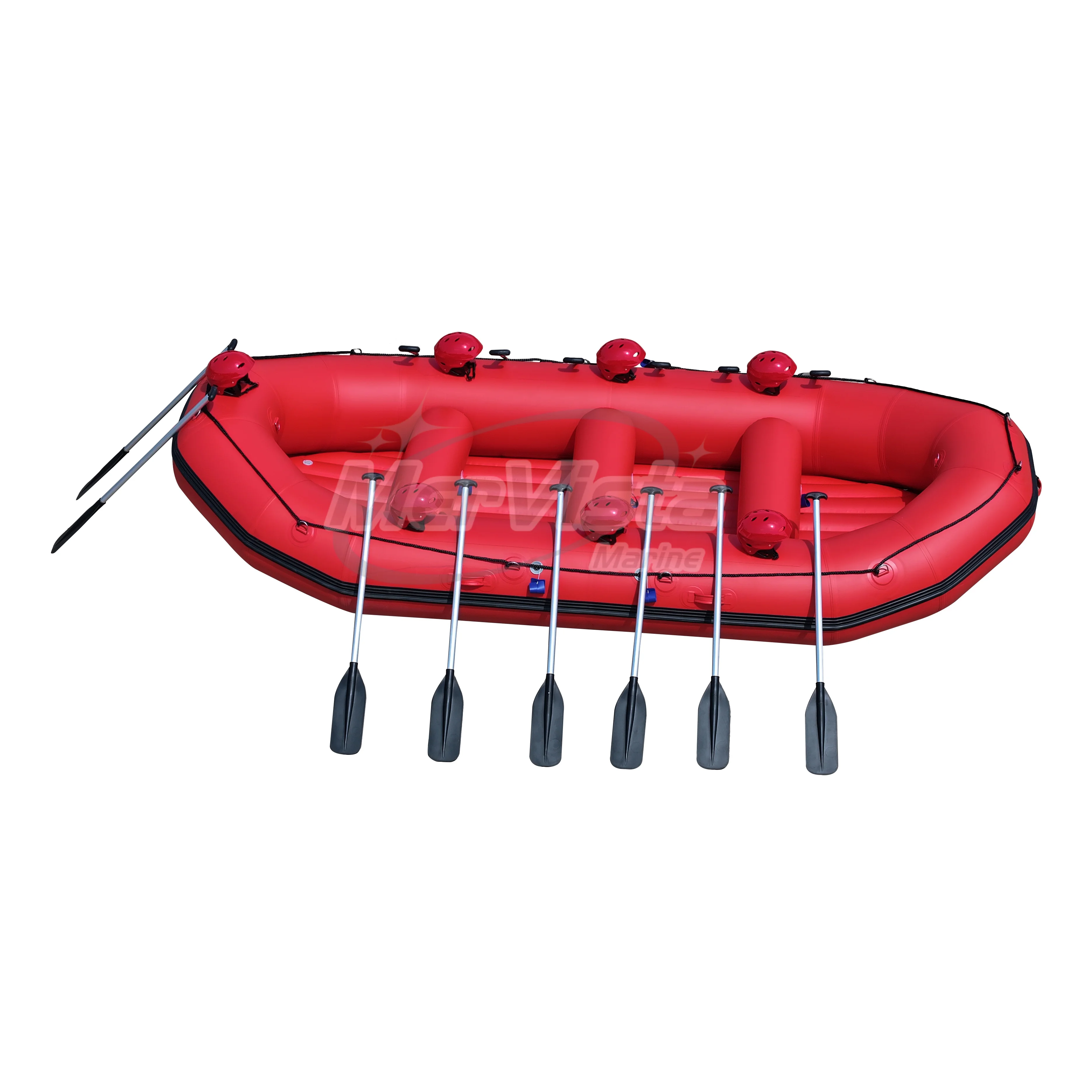 Certified 430cm Hypalon Drifting Boat Red With Oars For Family Leisure