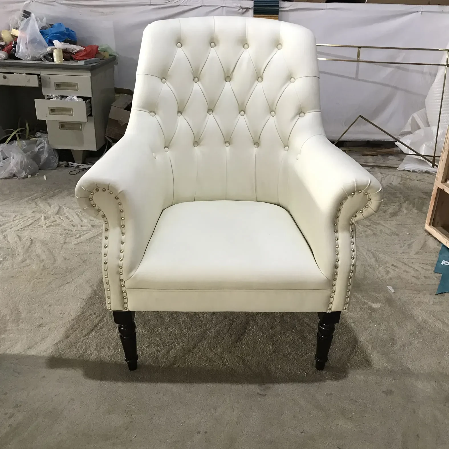 Poltrona de couro branco para sala de estar, Móveis para cafetaria, Móveis, Sofá, Estilo Europeu, Elegante