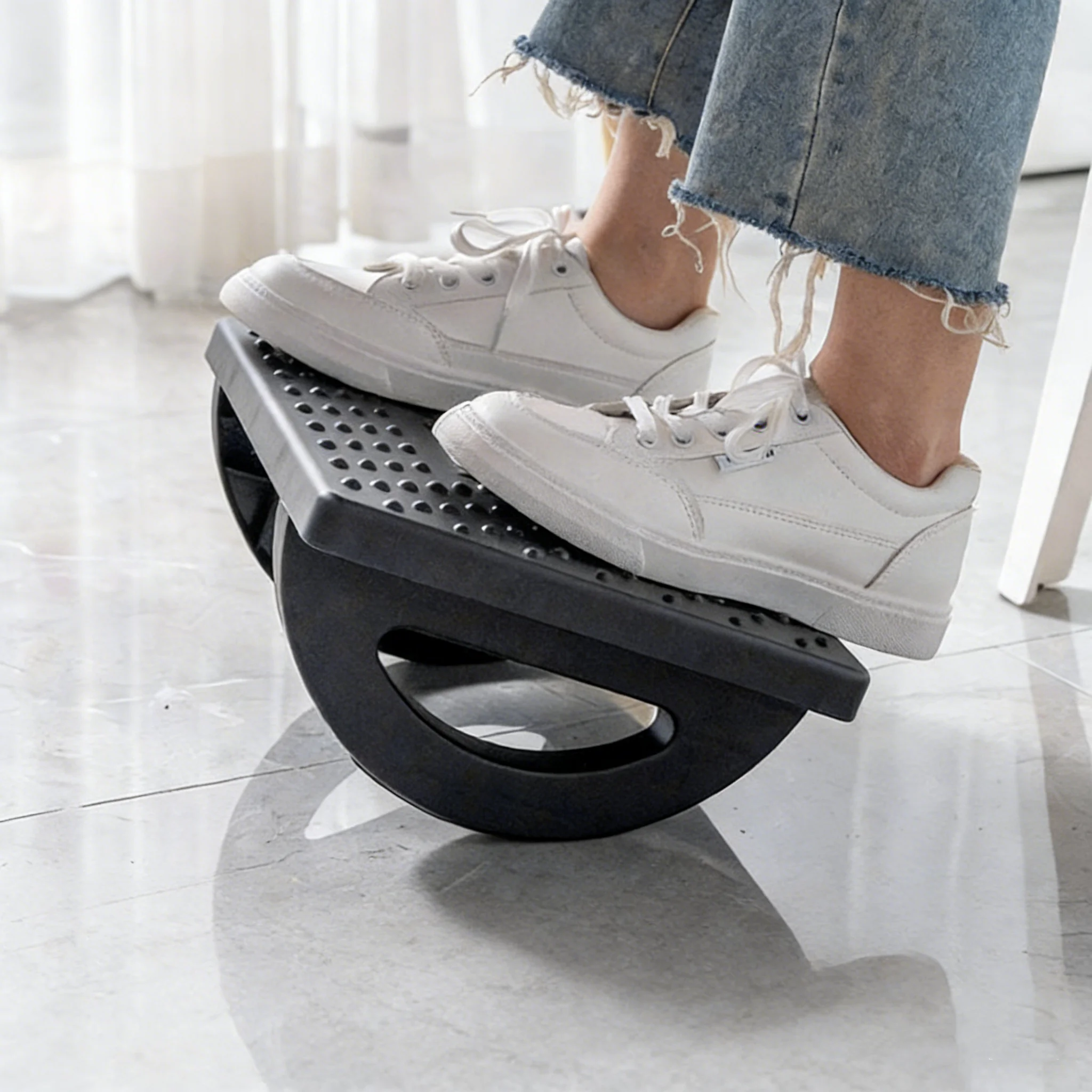 Ergonomic Foot Massager Roller Pad Portable Office Under Desk Foot Stool Comfort Leg Relaxing Support Bracket For Office Work Re