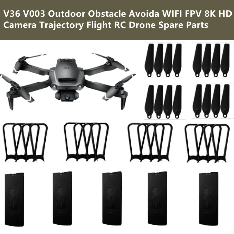 4DRC V36 Drone Battery V36 Dron V36 V003 8K HD Camera Trajectory Flight RC Drone Spare Parts 3.7V 1600Mah Battery/Propeller/USB