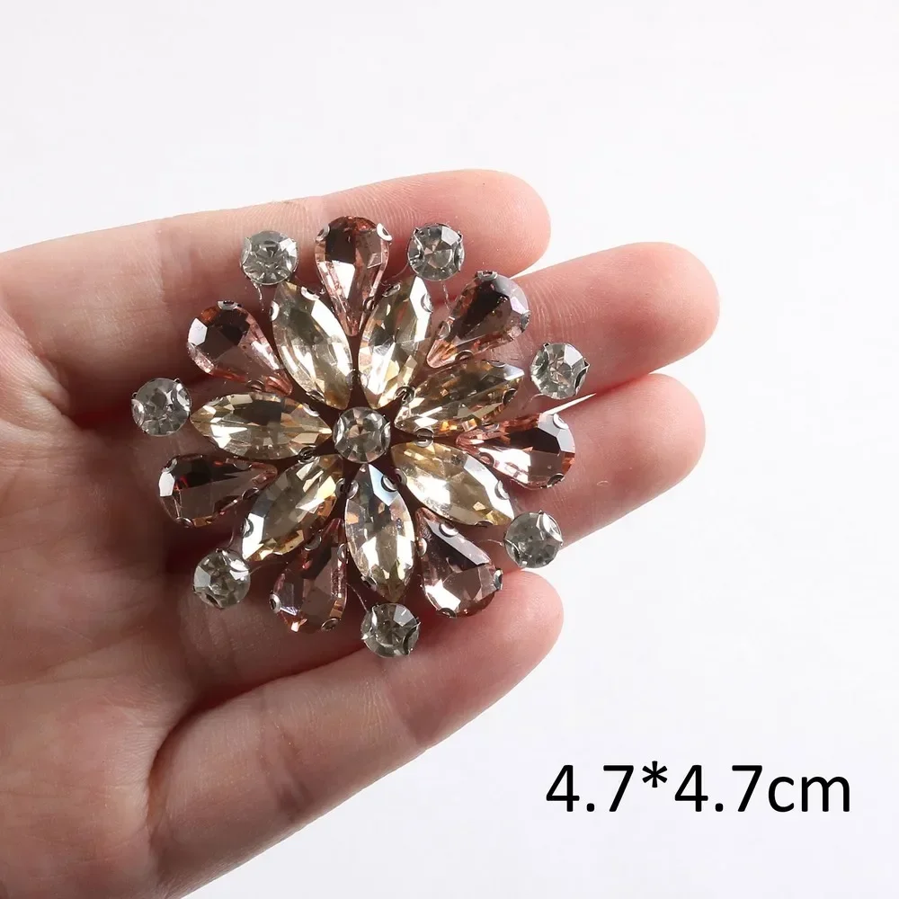 1pcs Golden Crystal Patches Applique Heat Patches Glue On Rhinestones DIY Hair Clips Clothing Bags Women Accessories Rhinestone