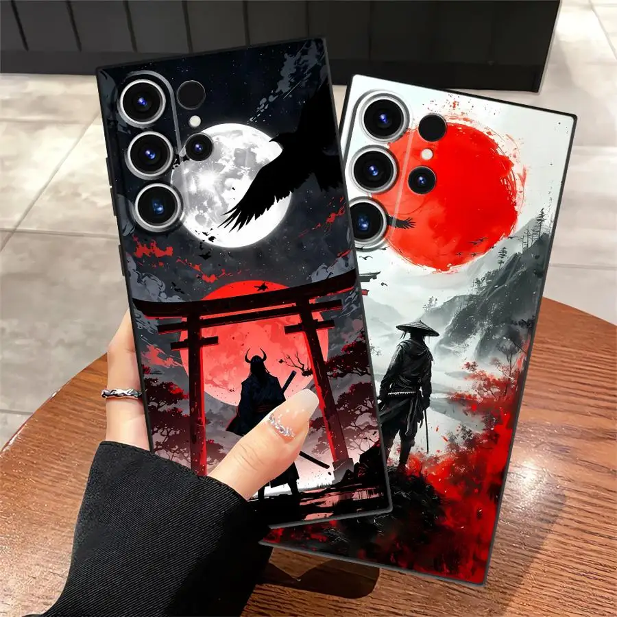 

Anime Samurai Design Case for Samsung Galaxy S20 S24 Plus S25 Edge S23 Ultra S21 FE Black Soft Phone Cover