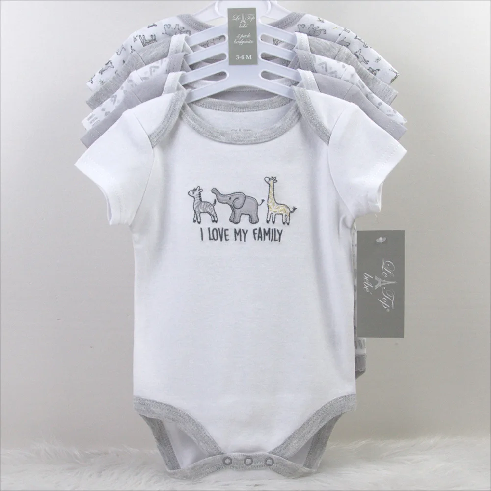 Newborn baby 5 pack bodysuit 5 in 1 creeper onesie climbing suit