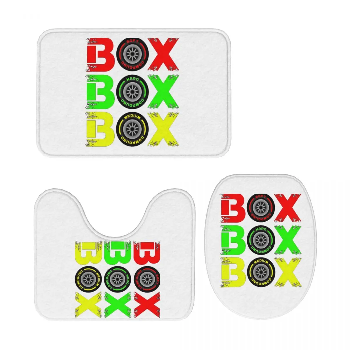 

Коробка Коробка F1 3-х предметный коврик для ванной Набор для ванной комнаты Крышка унитаза Домашний декор Нескользящий ковер Напольный коврик