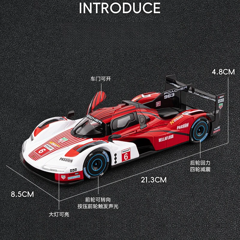 1:22 963 24h سبيكة سباق السيارات سبيكة دييكاست نموذج سيارة الصوت والضوء التراجع لعبة أطفال المقتنيات هدية عيد ميلاد #3