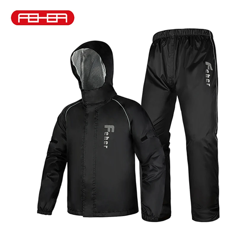 

FEHER Motorcycle Raincoat Suit Summer Lightweight Waterproof Commuting Raining Weather Professional Raincoat Jacket for Riders