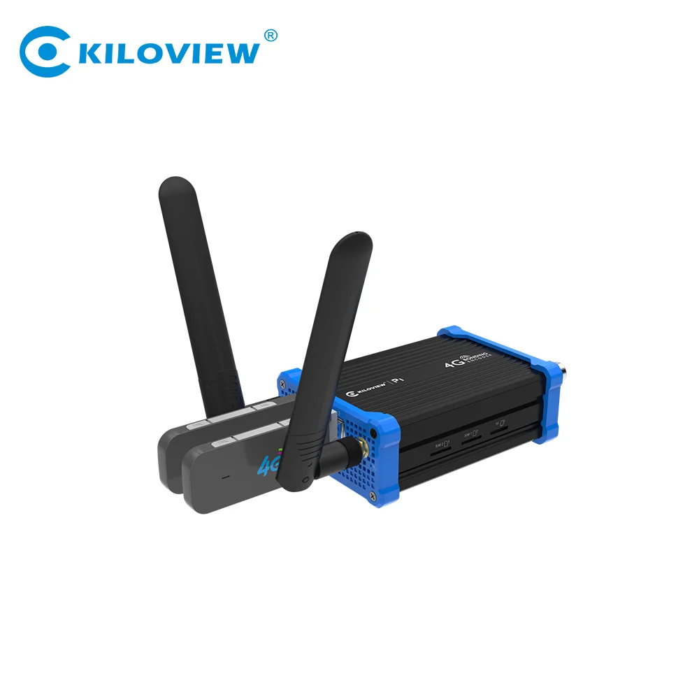 Kiloview P1 WIFI 4G-LTE SIM card bonding video encoder SRT RTSP outdoor IP live streaming equipment