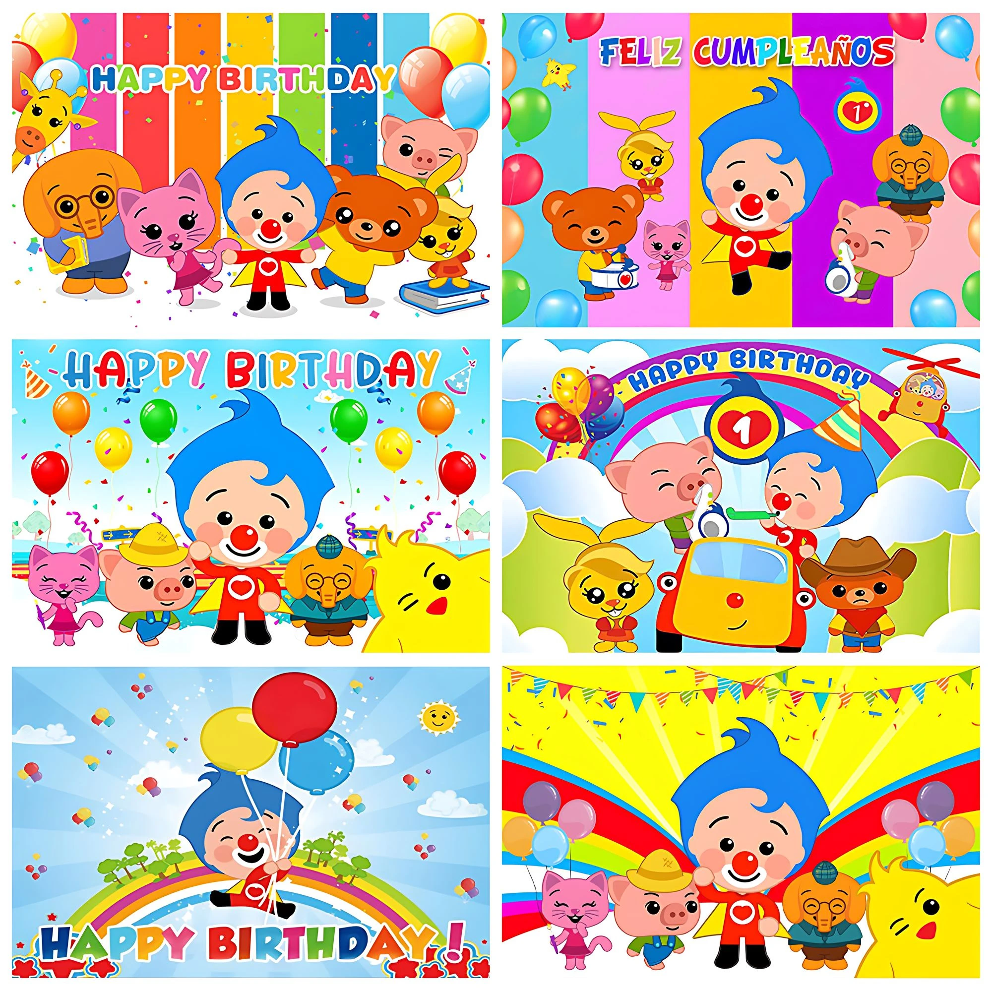 

Plim Background Kids 1st Birthday Party Baby Shower Decoration Cartoon Pig Rainbow Vinyl Photography Backdrops Banner Custom