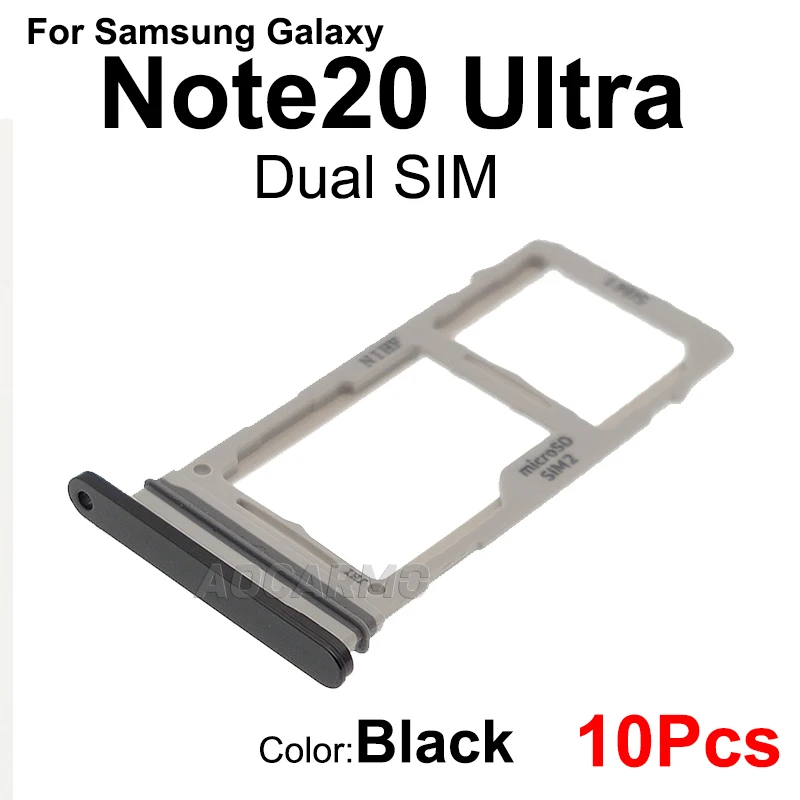 

10Pcs/Lot For Samsung Galaxy Note20 Ultra Note20U SM-N986U/D/N/0/B/BF/F Single Dual SIM Card Tray MicroSD Holder Slot Drawer