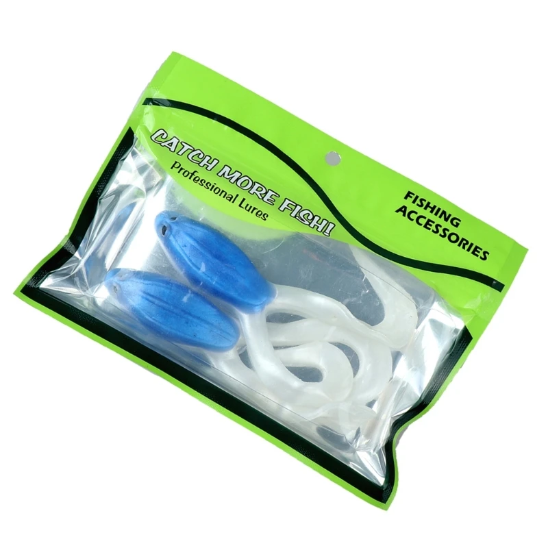 2PCS سيليكون الصيد السحر الاصطناعي سويمبيت التوأم الذيل العائمة الضفادع السحر #2