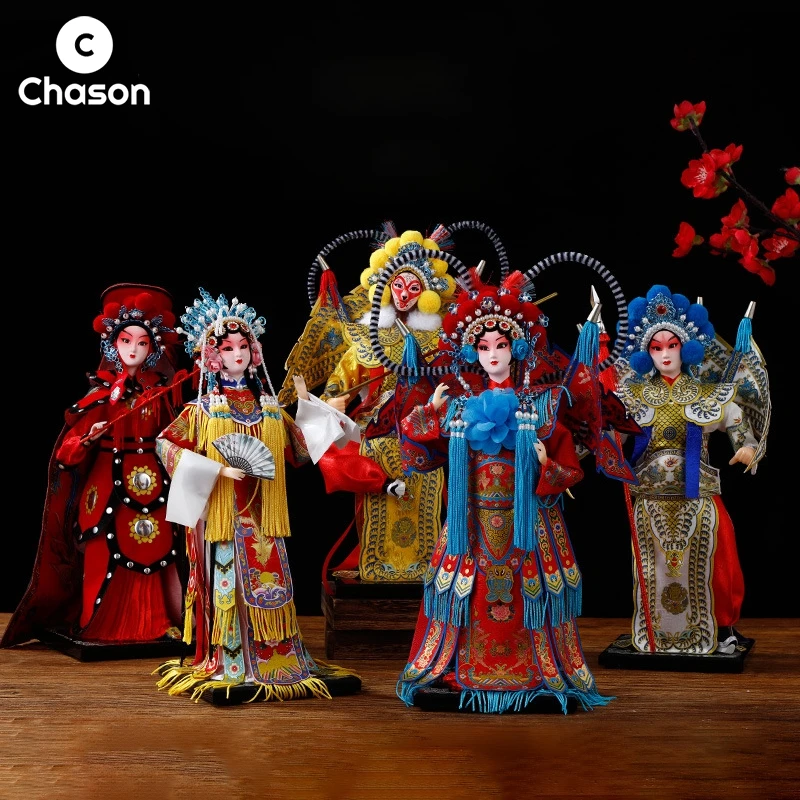 

12inch Beijing opera Figures Characters Ornaments Figurines Mulan Statue Sculpture Miniature Home Room Decor Decoration Gifts