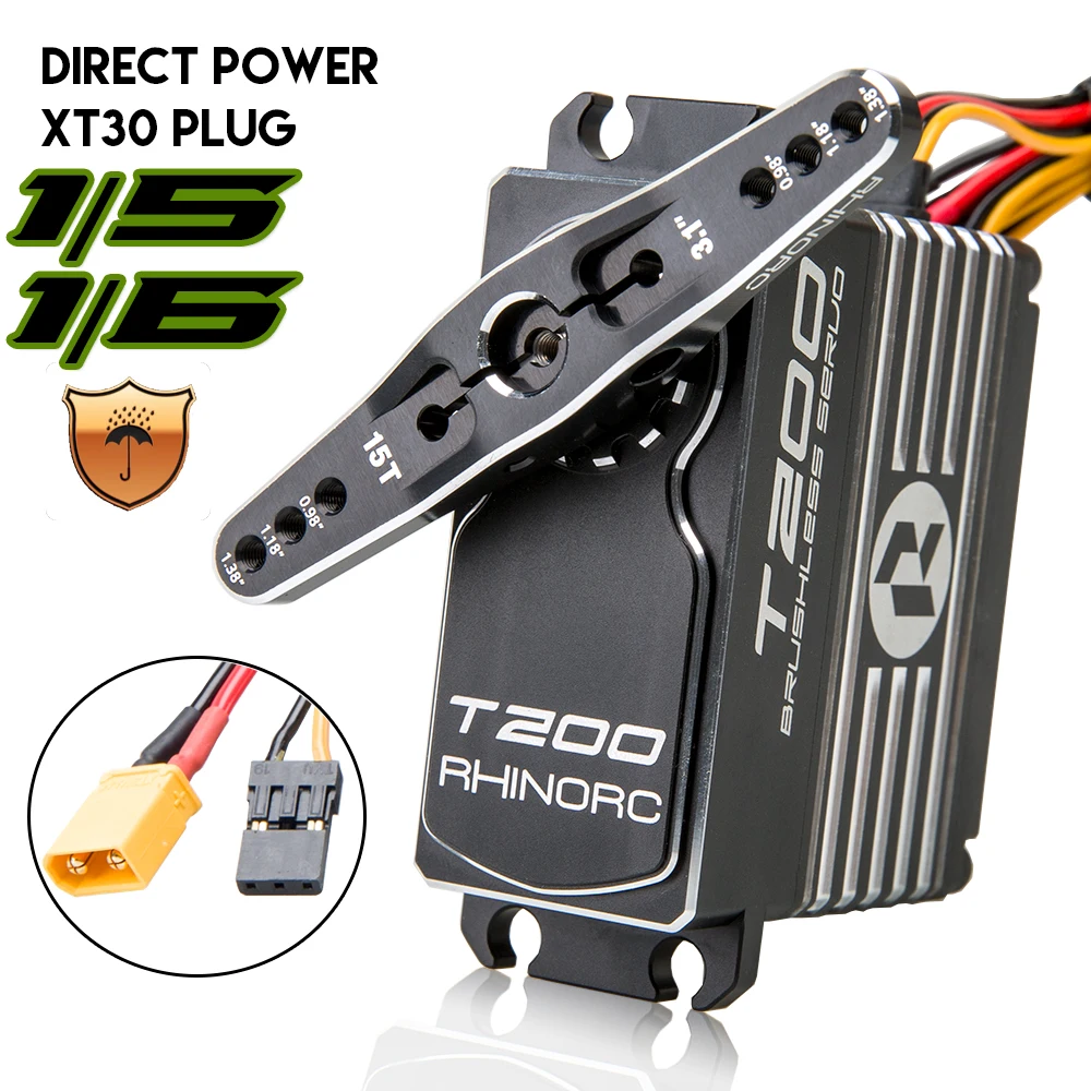 RhinoRC T200 17V 2724 oz Brushless Direct Power Servo RC 1/5 1/6 Car