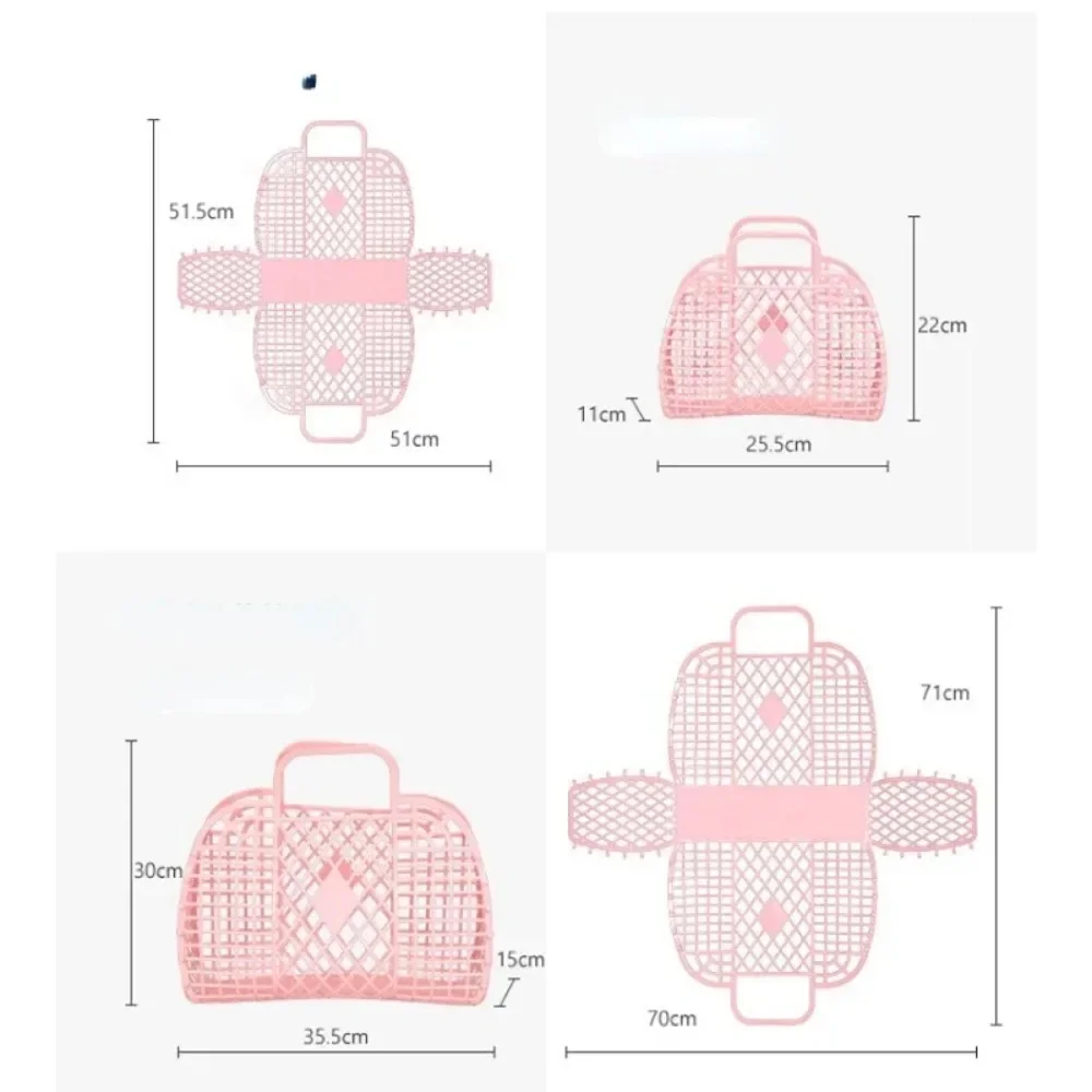 VEX-03  Hot Women Summer Jelly Bag Portable Vegetable Basket Hollow  Bags Girl Large Capacity Holiday Handbag