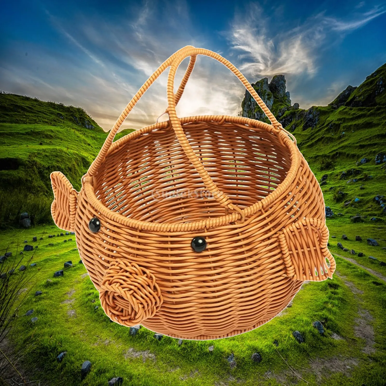 Snacks Food Gift Baskets - Плетеная корзина в форме свиньи для