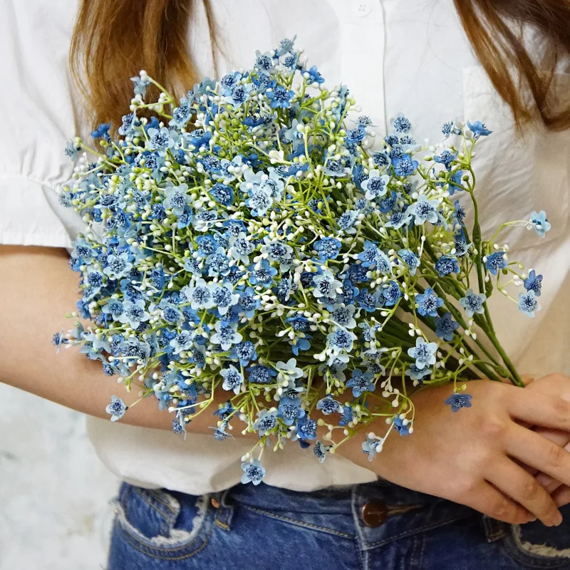 Künstliche Blumen Gypsophila Hochwertige Hochzeitsbrautstrauß Outdoor Garten Heim Zimmer Tisch Vase Deko Muttertag DIY Geschenk – Detail 4
