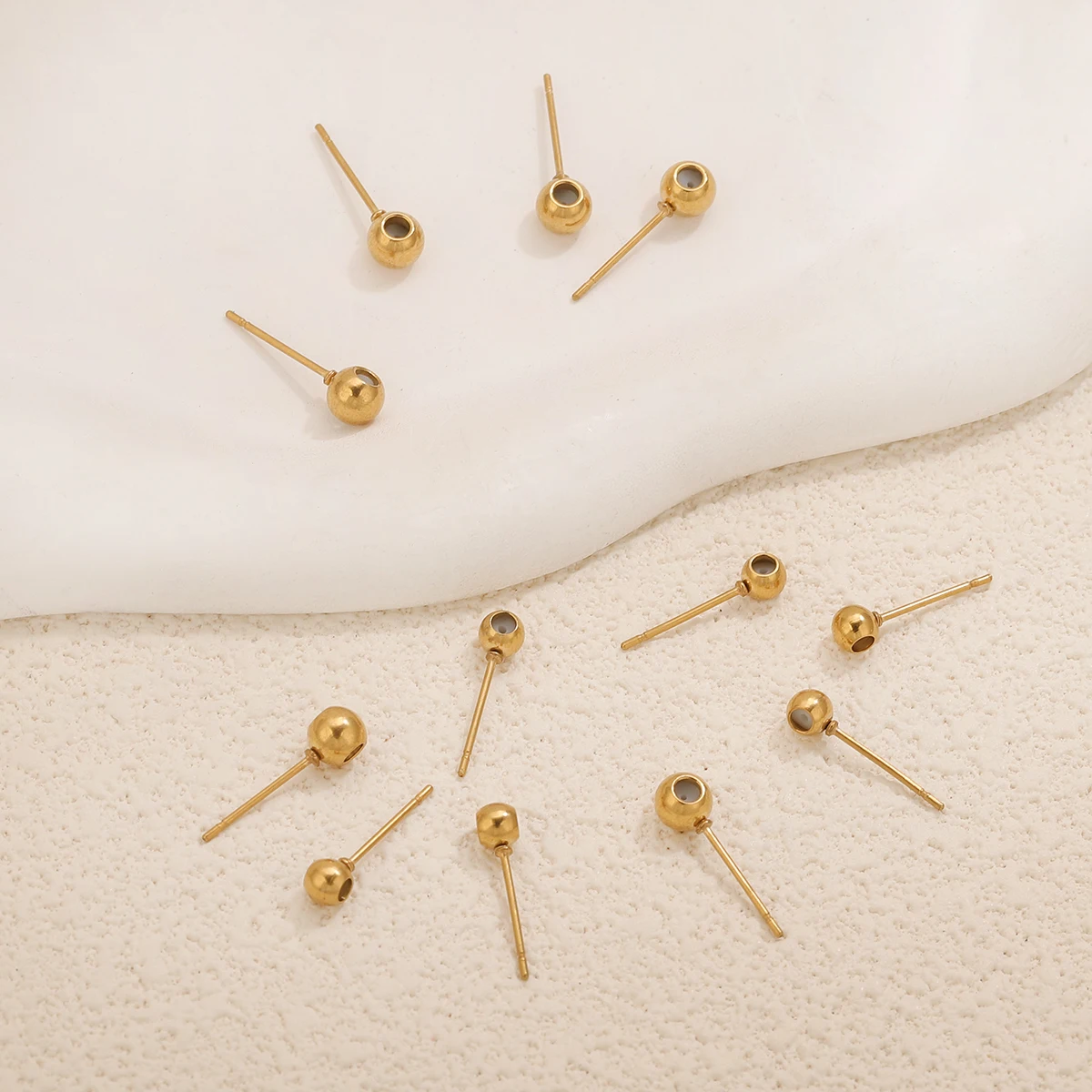 10pcs Stainless Steel Earring Pins Studs DIY Custom Earrings Connectors Jewelry Makings Handmade Earring Material Accessories