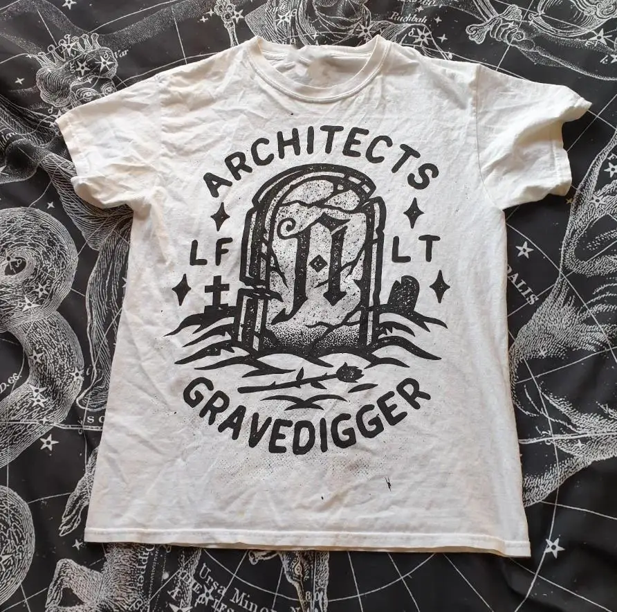 Architects Band Gravedigger Cotton Full Size Men Women White Shirt